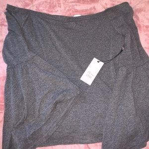 Gray Off Shoulder Top